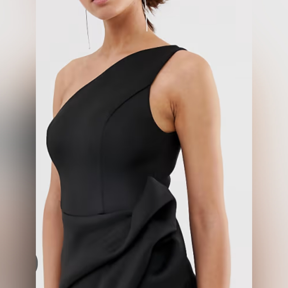 ASOS Elegant Black One-Shoulder Dress - Picture 3 of 8